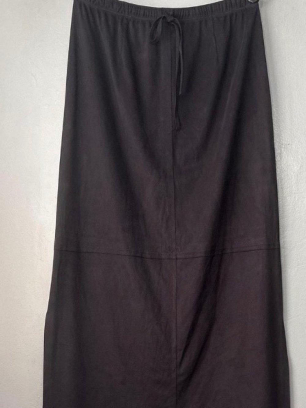 J JIll Faux Suede Pull On Tie Skirt W/side Slits And Top Stitch Detail XL
